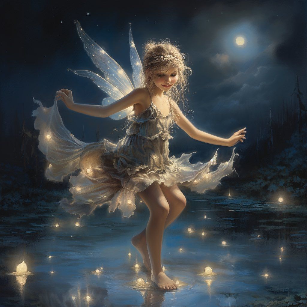 Fairy Dancing on Water at Night